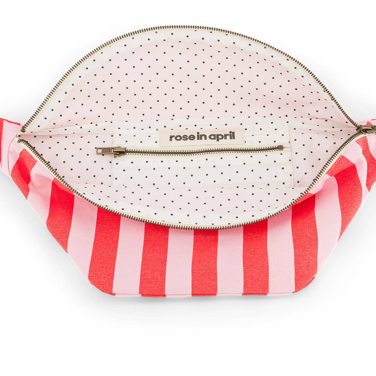 WOMEN BUM BAG STRIPES TOMATO / CANDY PINK