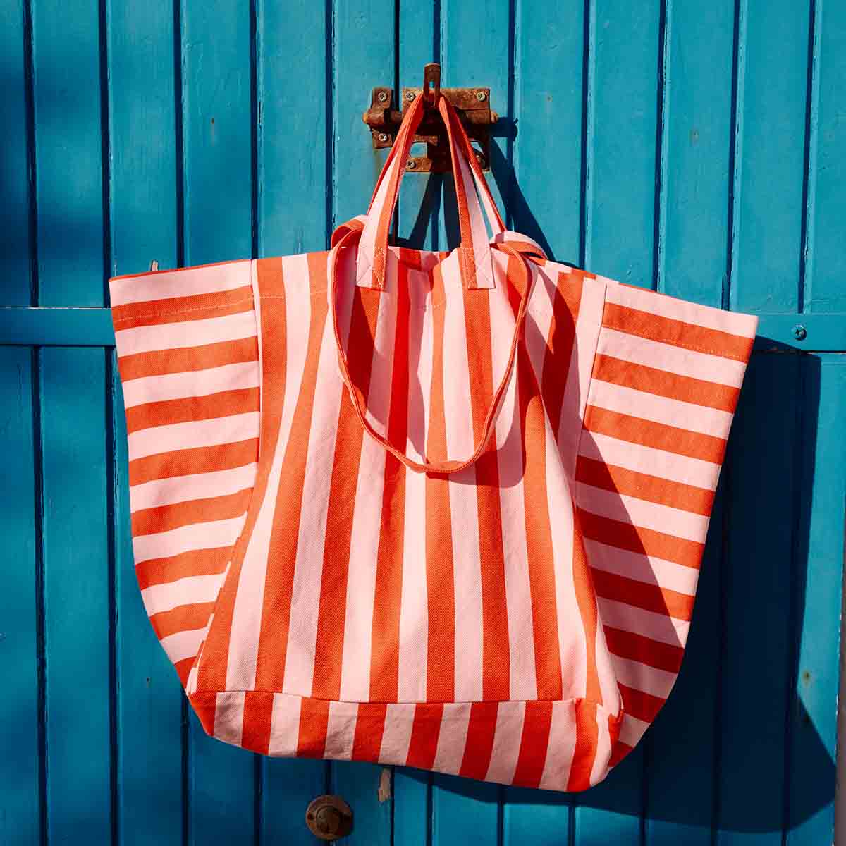 ELISA TOTE BAG STRIPES TOMATO / CANDY PINK: TOMATO / CANDY PINK / STRIPES