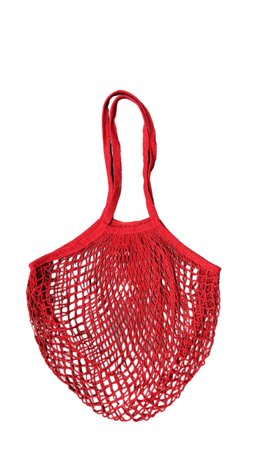 French Net Shopping Bag Burgundy