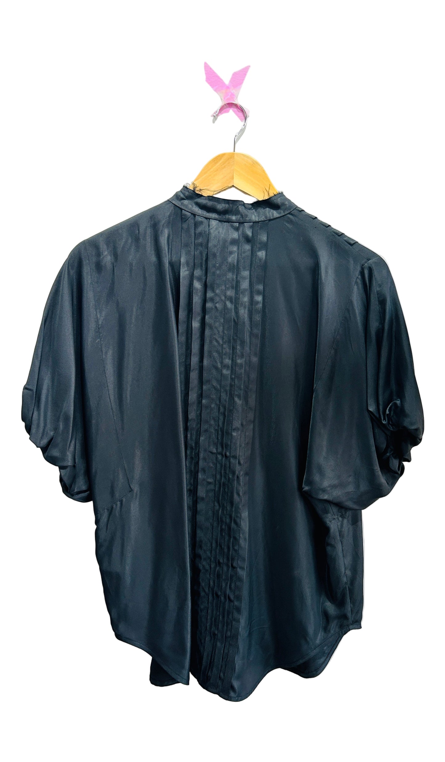 Lee Mathews Black Viscose Sort Puff Sleeve Shirt Size 1