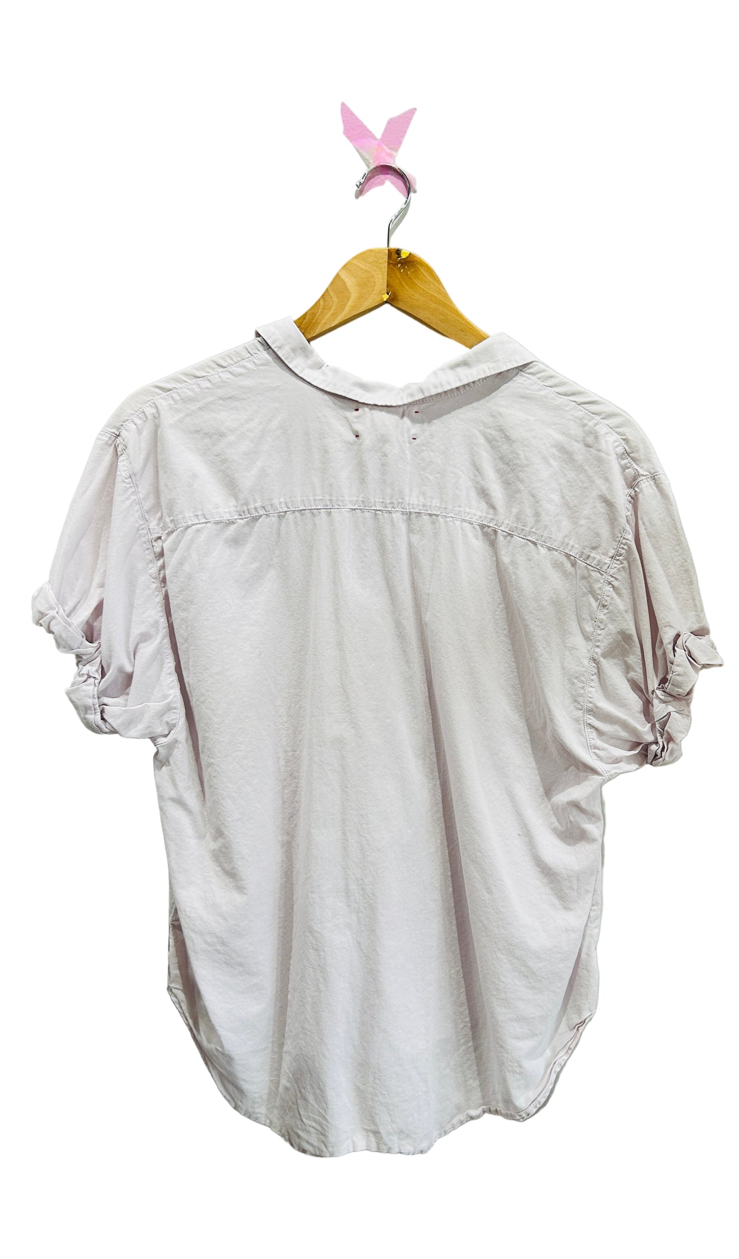 Xirena Grey/LilacShort Sleeve Cotton Shirt Size S