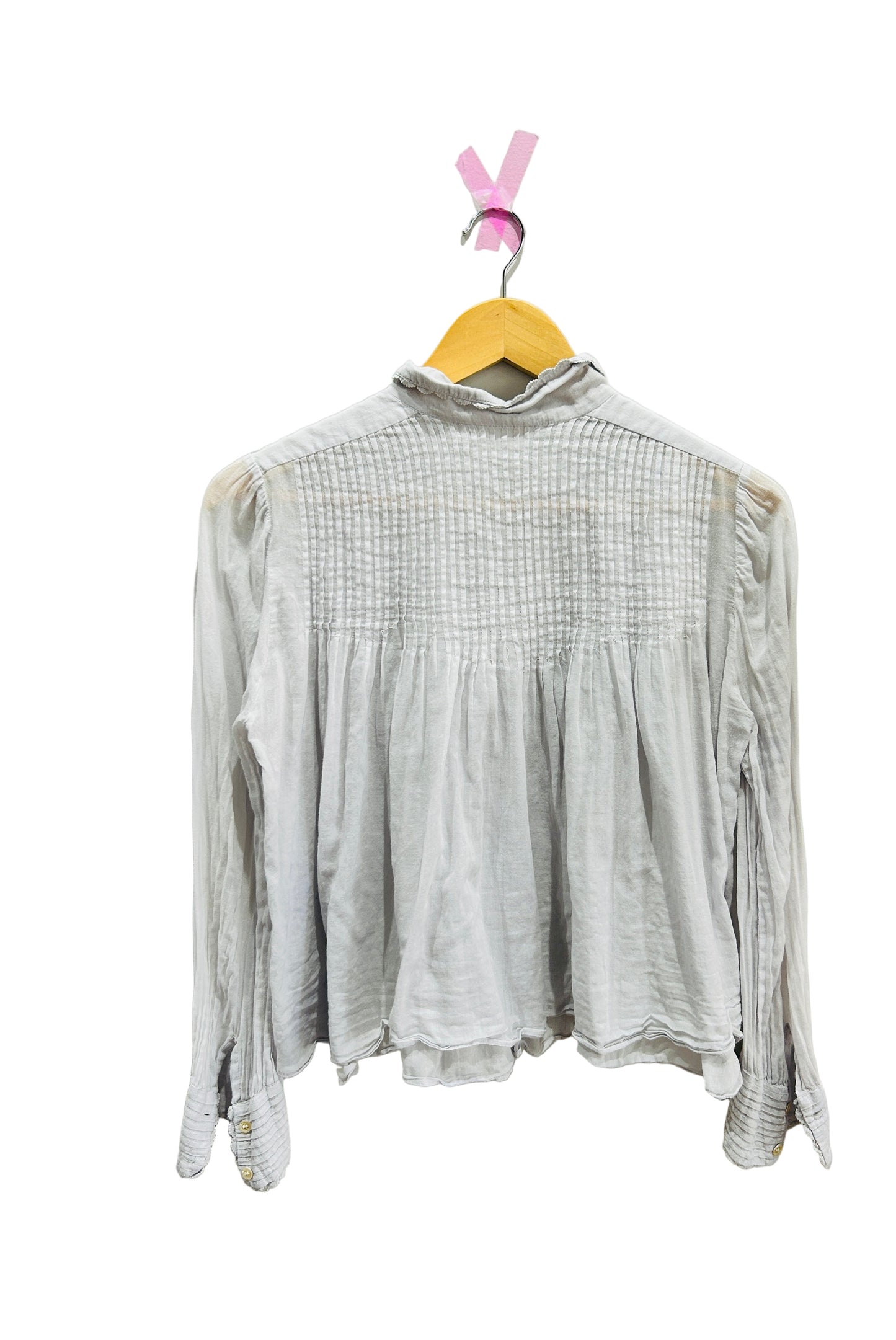 Isabel Marant Etoile Grey Cotton voile Long Sleeve Top Size 38