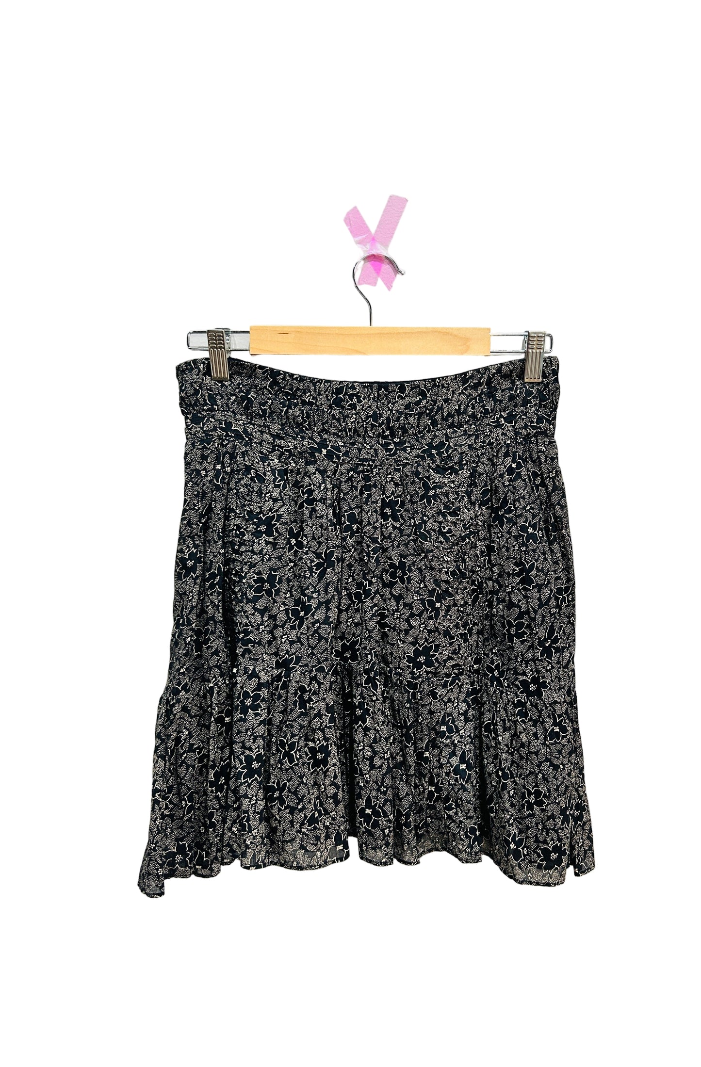 Isabel Marant Etoile Black Floral Print Cotton Voile Skirt Size 38