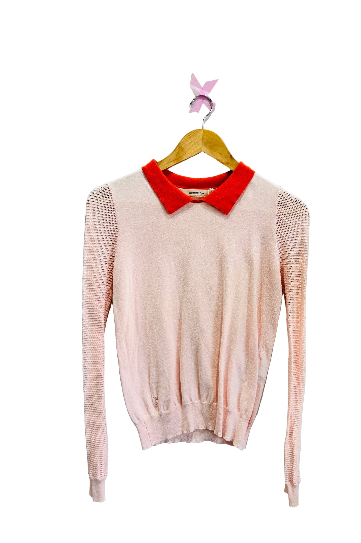 Sessun Pink/Red Cotton Top Size Small