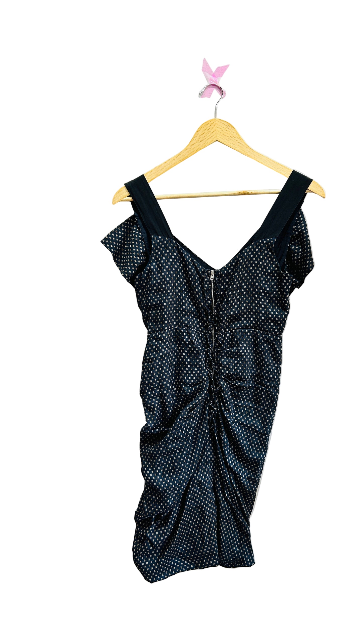 Isabel Marant Etoile Ruffle Front Navy Print Dress Size 36