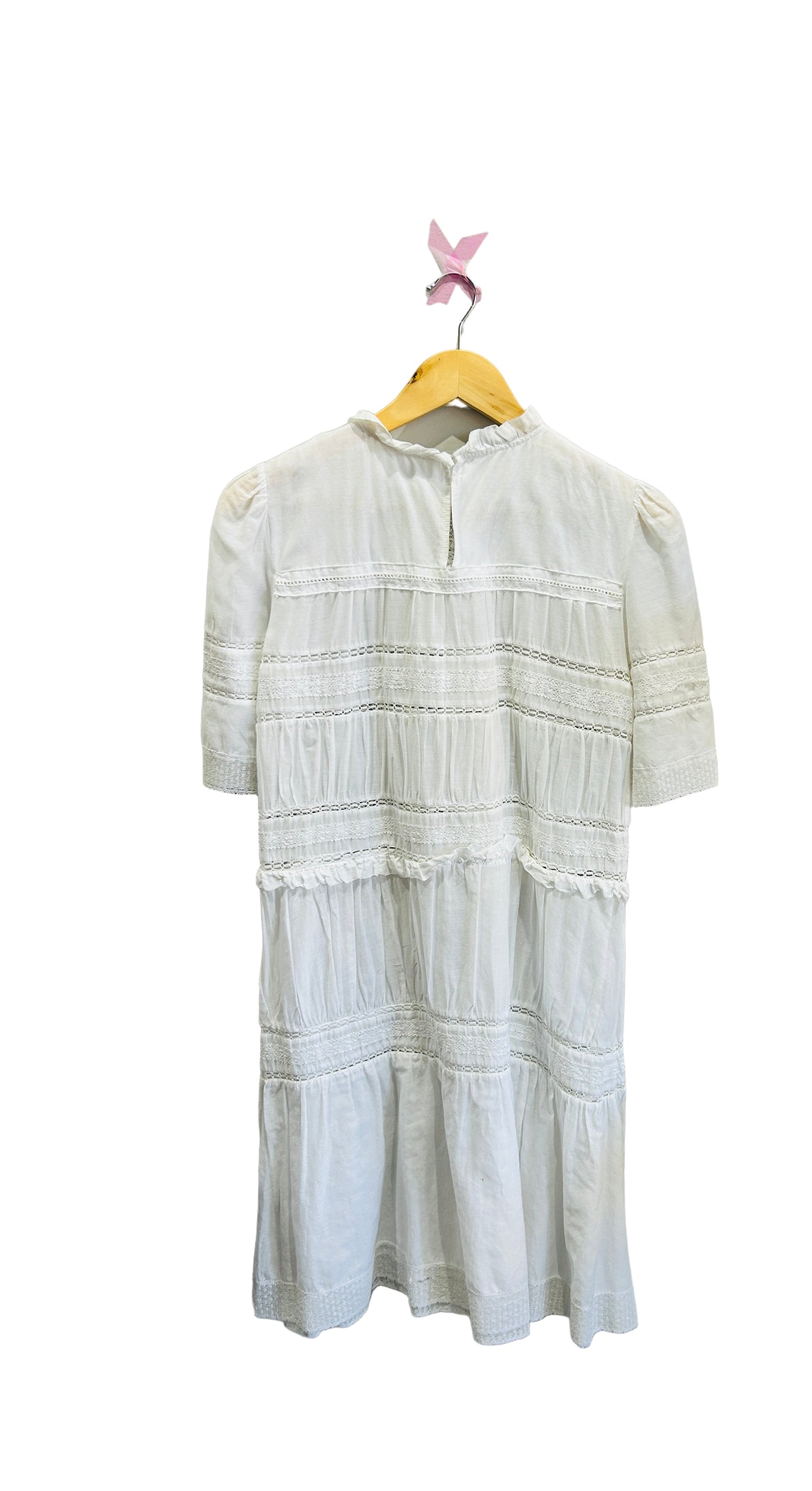 Isabel Marant Etoile White Cotton Voile Lace Dress Size 36