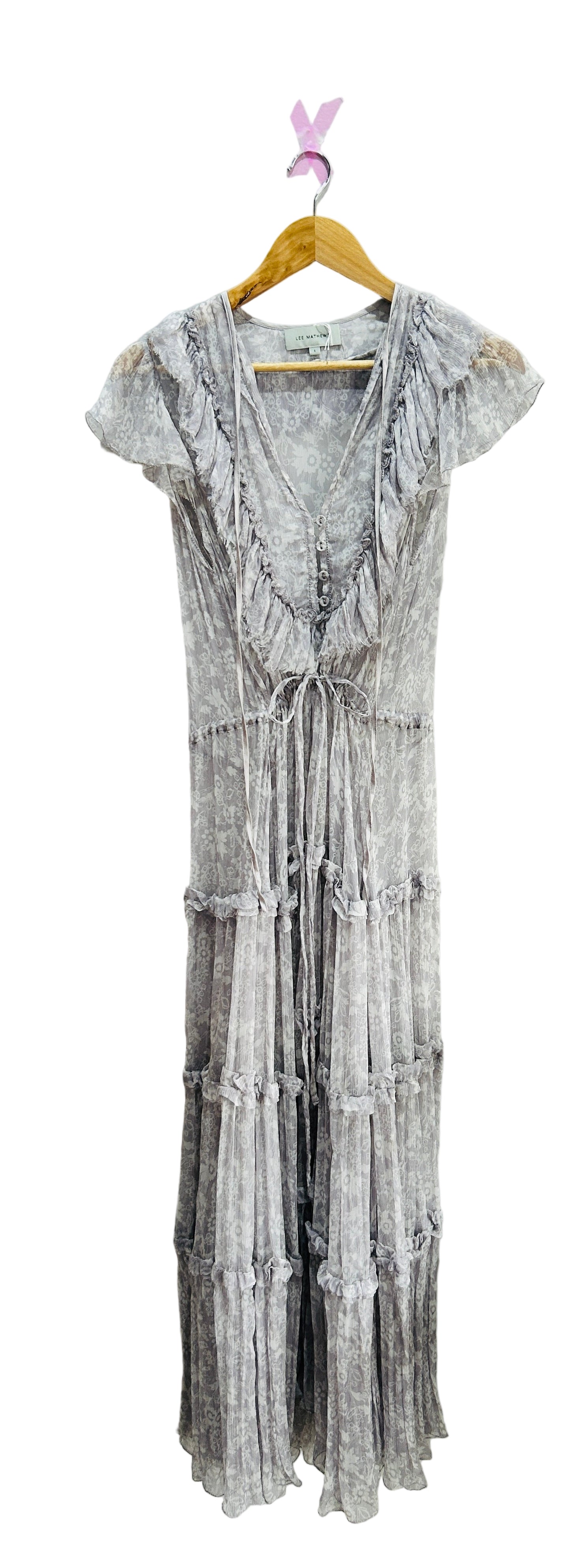 Lee Mathews Silk Lilac Dress Size 1