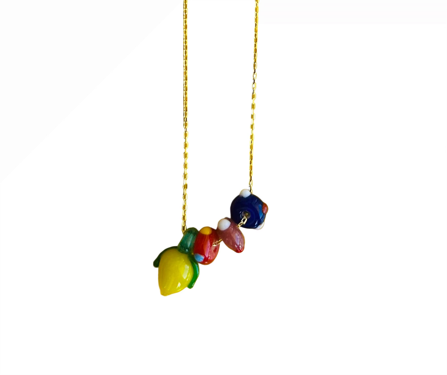 Glass Fruit Necklace Lemon