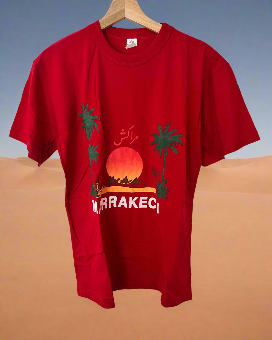 Marrakech Short Sleeve Red Souvenir T Shirt
