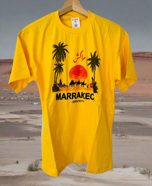 Marrakech Short Sleeve Yellow Souvenir T Shirt