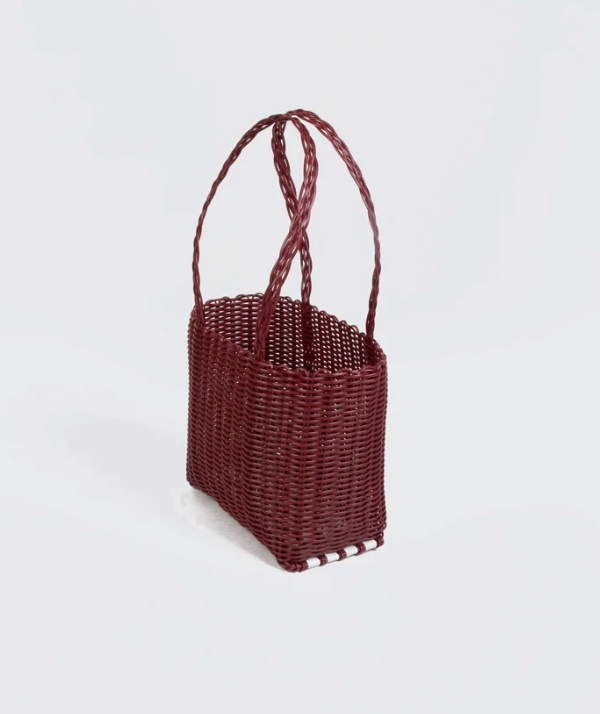 Rayas Small Maroon Woven Basket