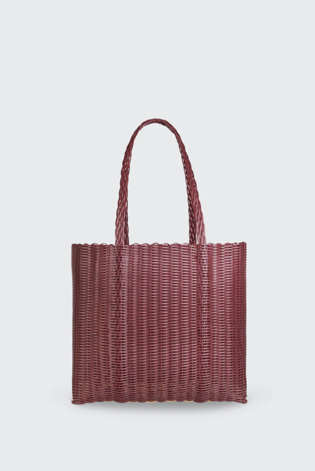 Rayas Large Maroon Woven Basket