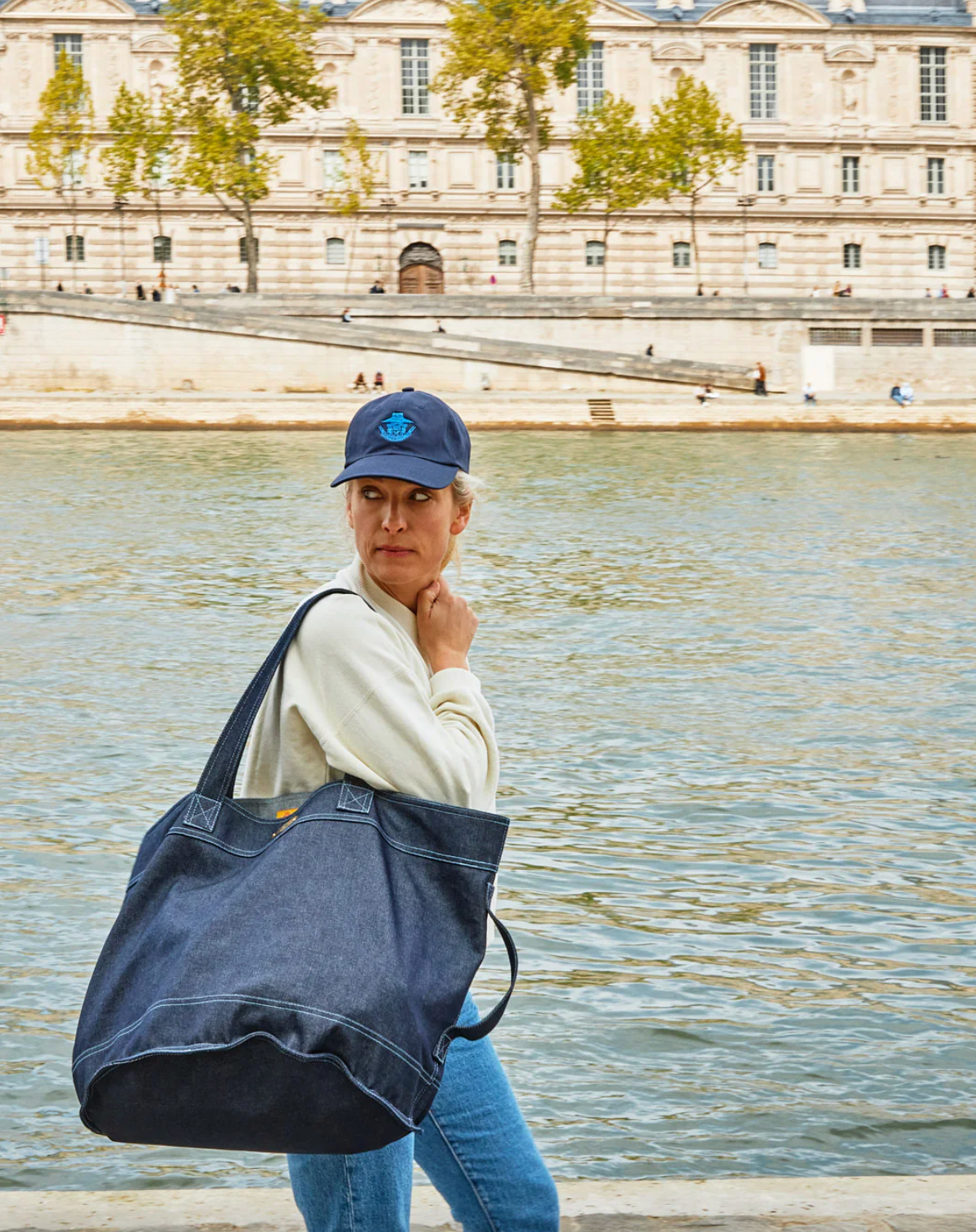 Le Prince Jardinier Denim Leaf Bag