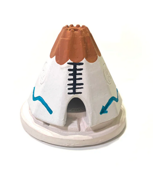 Incienso De Santa Fe White Ceramic Teepee Incense Burner
