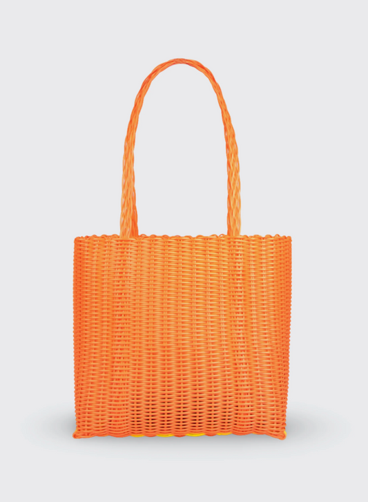 Rayas Medium Tangerine Woven Basket