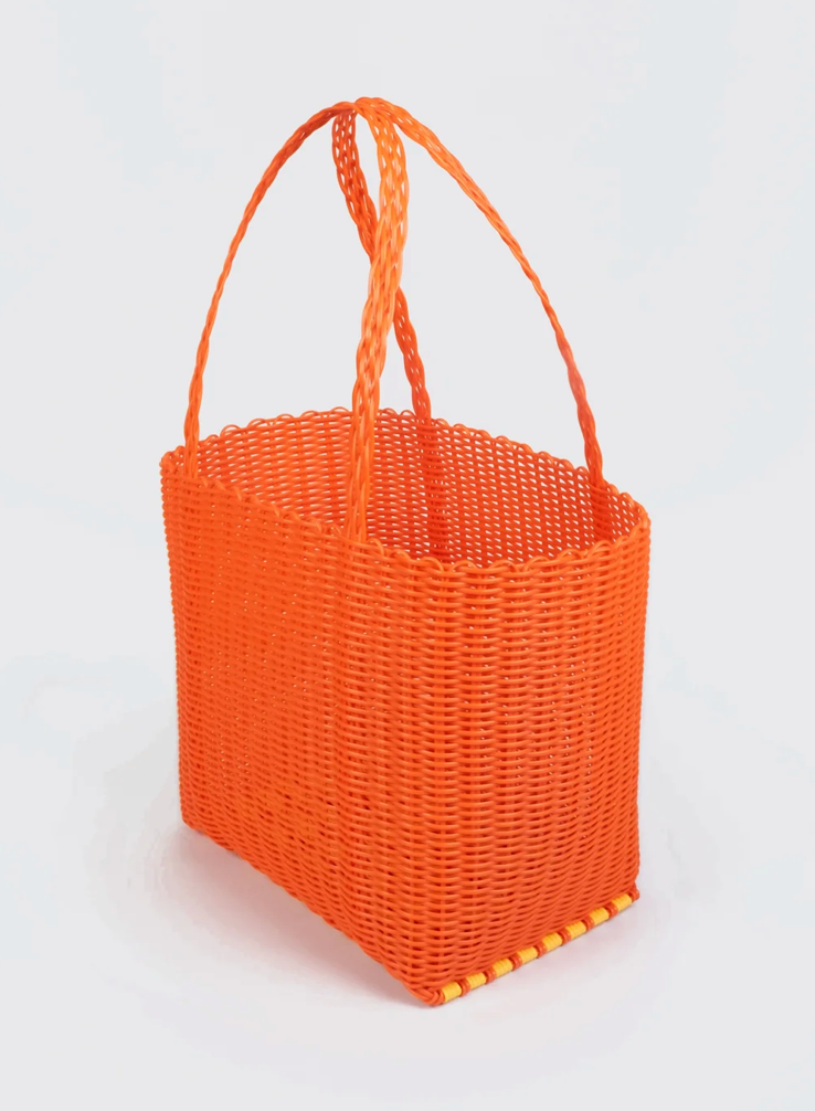 Rayas Medium Tangerine Woven Basket
