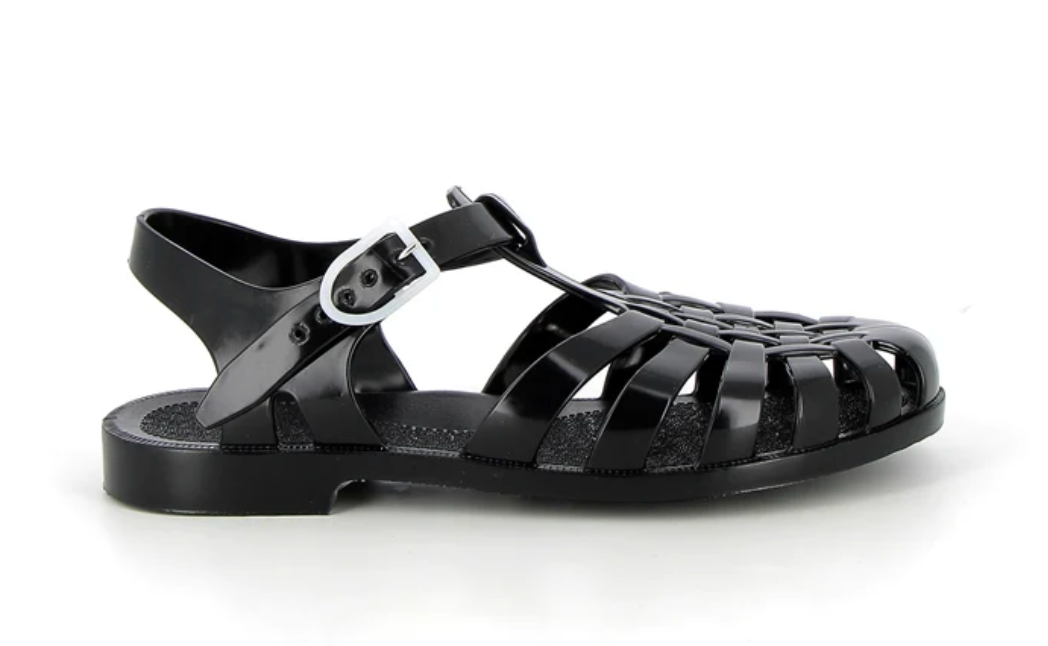 French Sun Sandals Black
