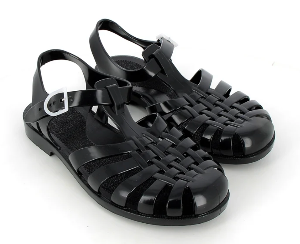 French Sun Sandals Black