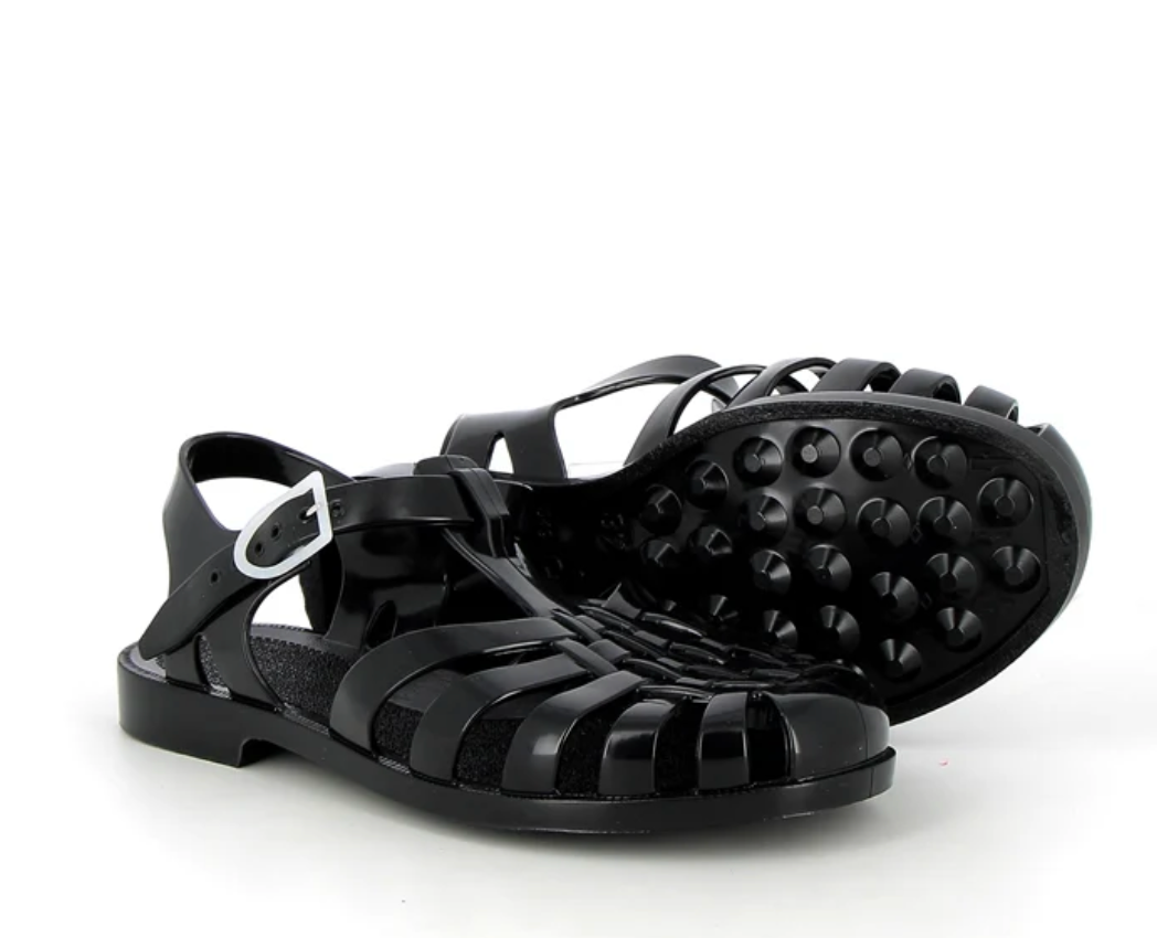 French Sun Sandals Black