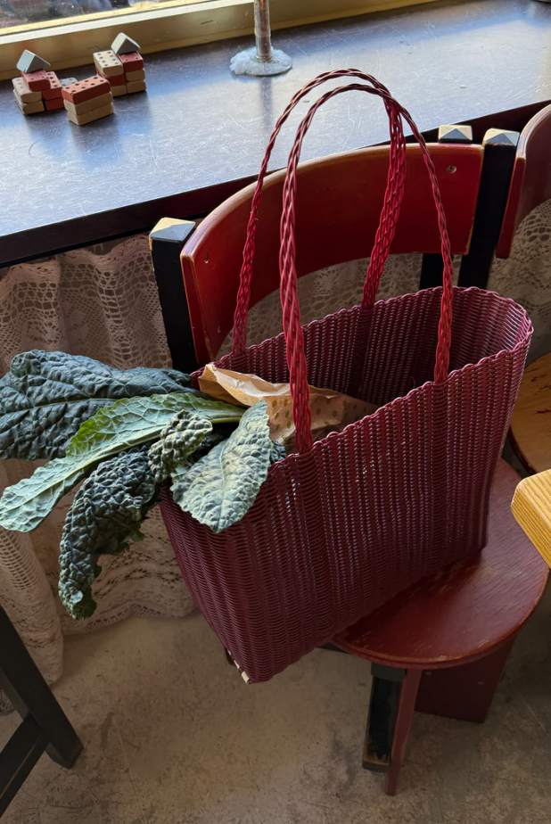 Rayas Large Maroon Woven Basket