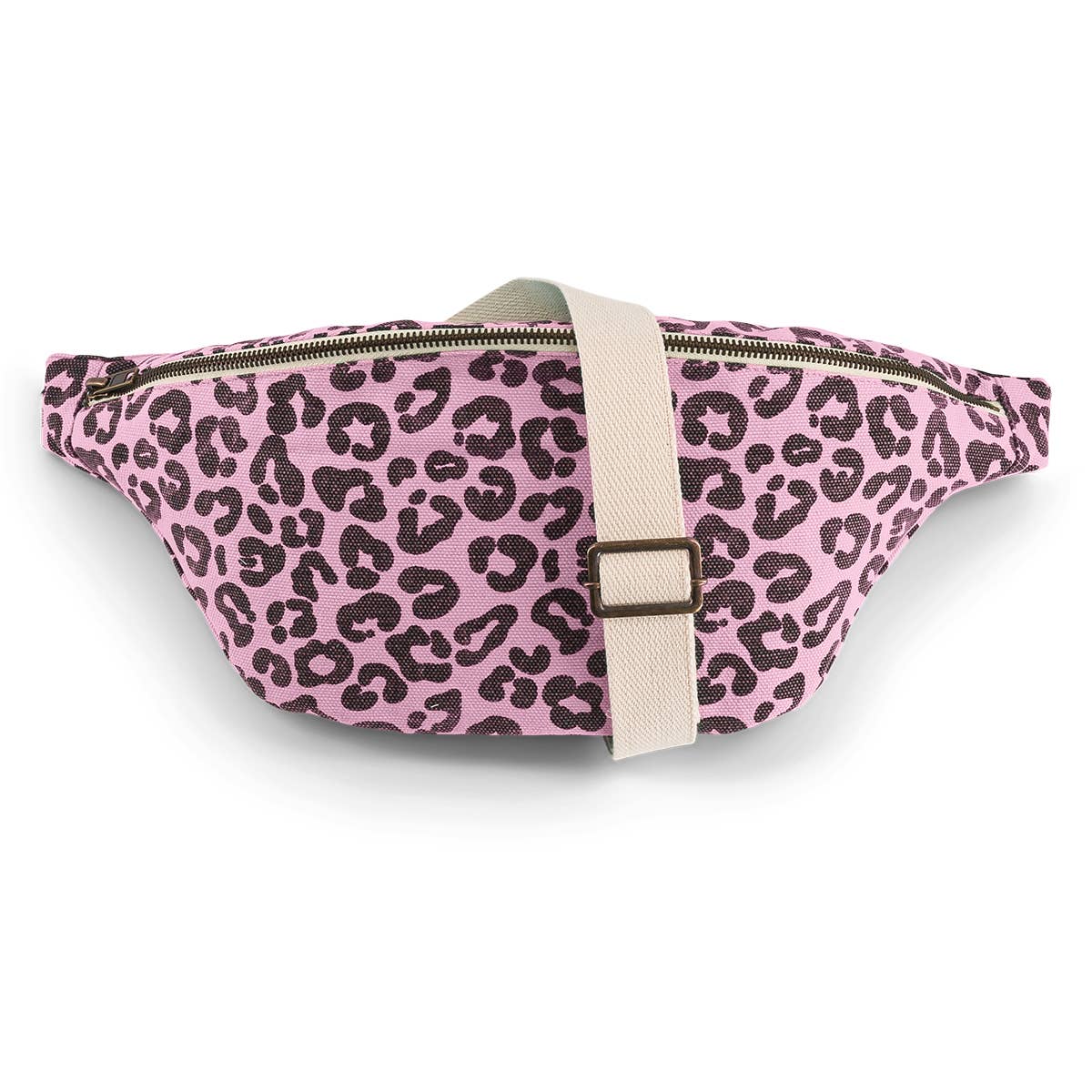 Rose In April Paris Pink Canvas Leopard Print Bum Bag