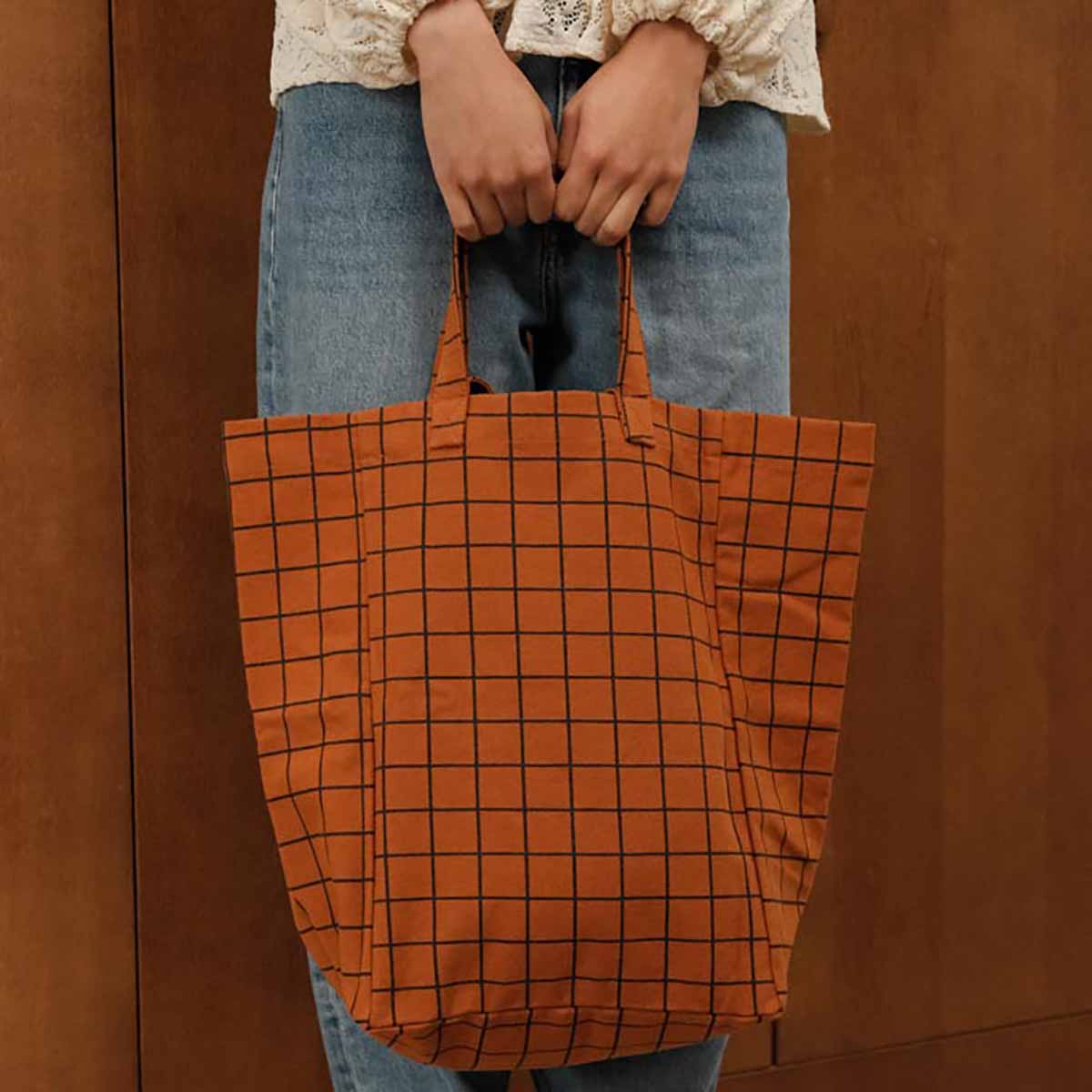 ELISABETH TOTE BAG CHECK GINGER