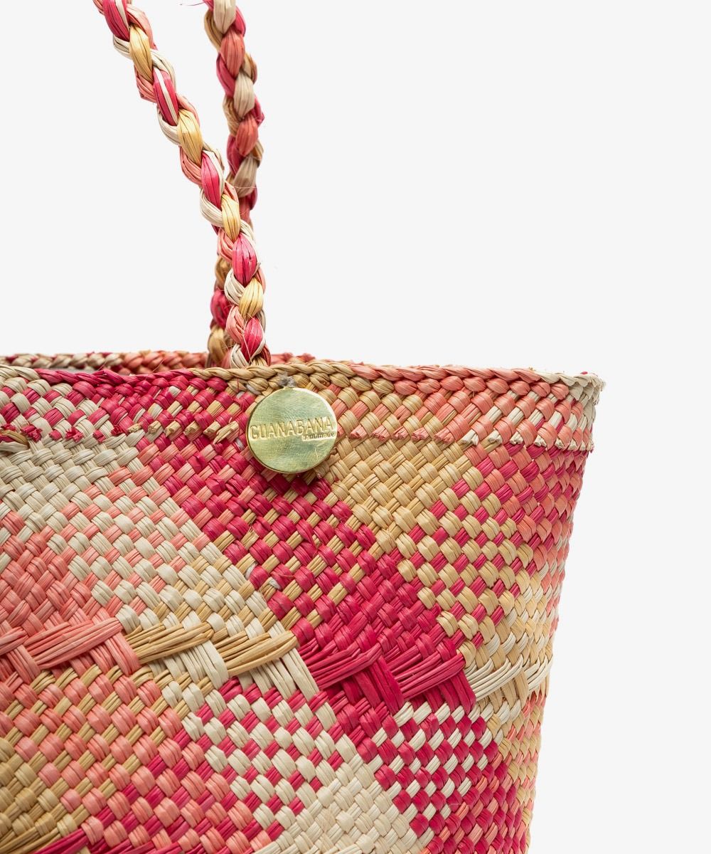 Guanabana Coral Canasto Straw Basket