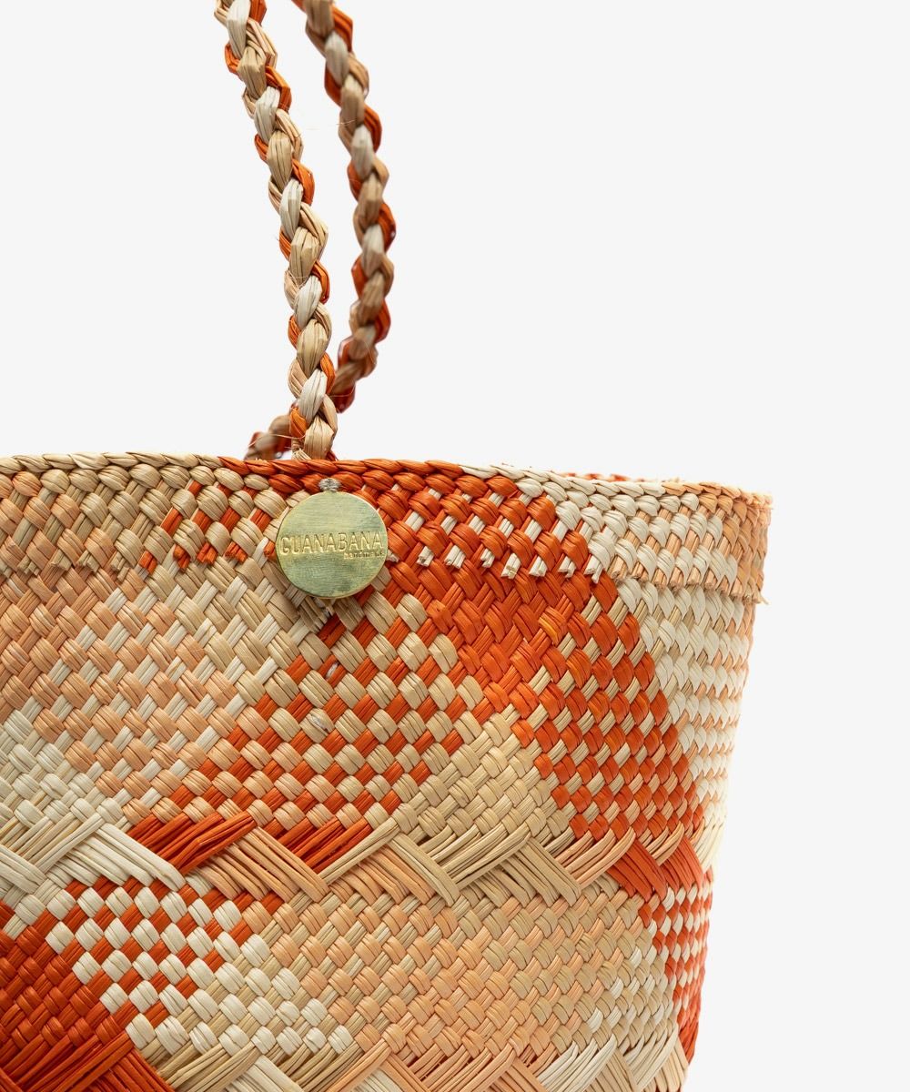 Guanabana Tangerine Canasto Straw Basket