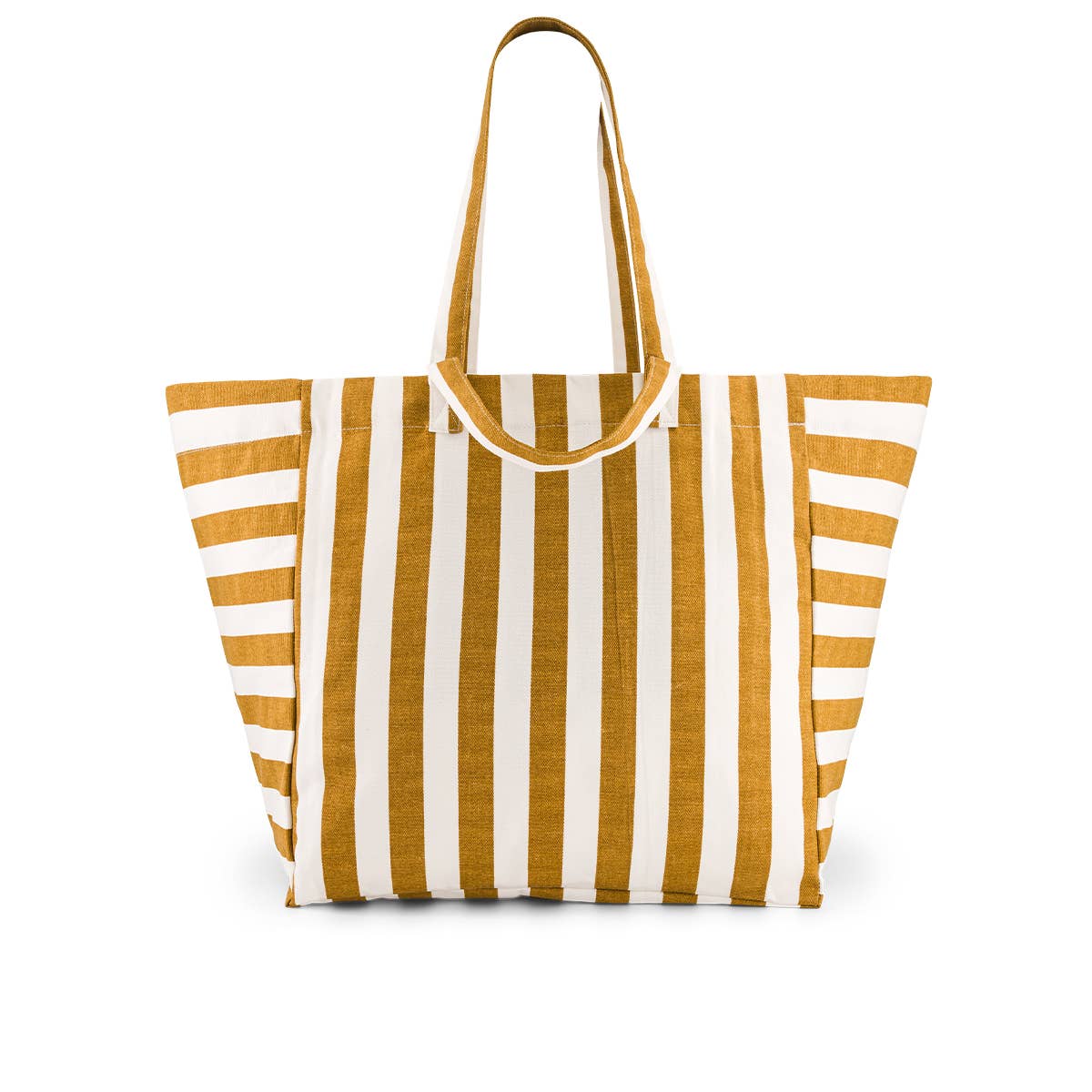 ELISA TOTE BAG STRIPES CARAMEL - ECRU: CARAMEL - ECRU / STRIPES
