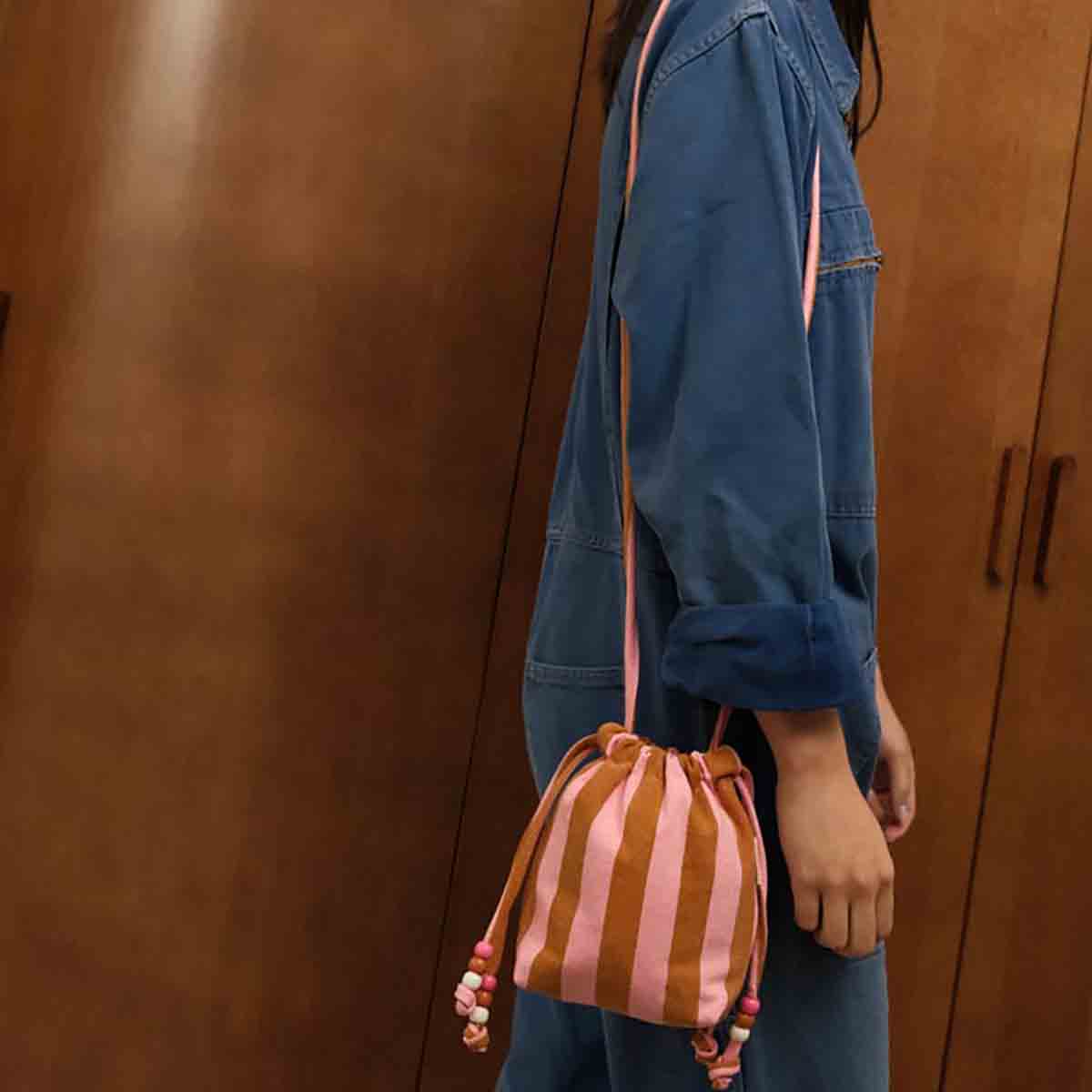 BILLIE BAG STRIPES STRAWBERRY / CARAMEL