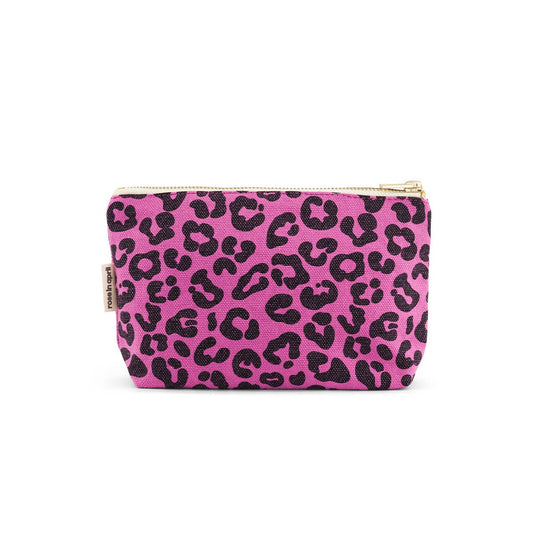Rose In April Paris Orchid Leopard Print Canvas Sofia Clutch