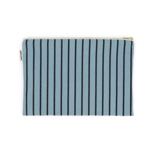 LILI FLAT POUCH STRIPES TENNIS BLACK /  SKY BLUE