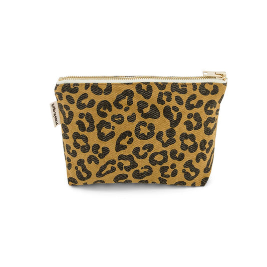 Rose In April Paris Toffee Leopard Print Canvas Sofia Clutch