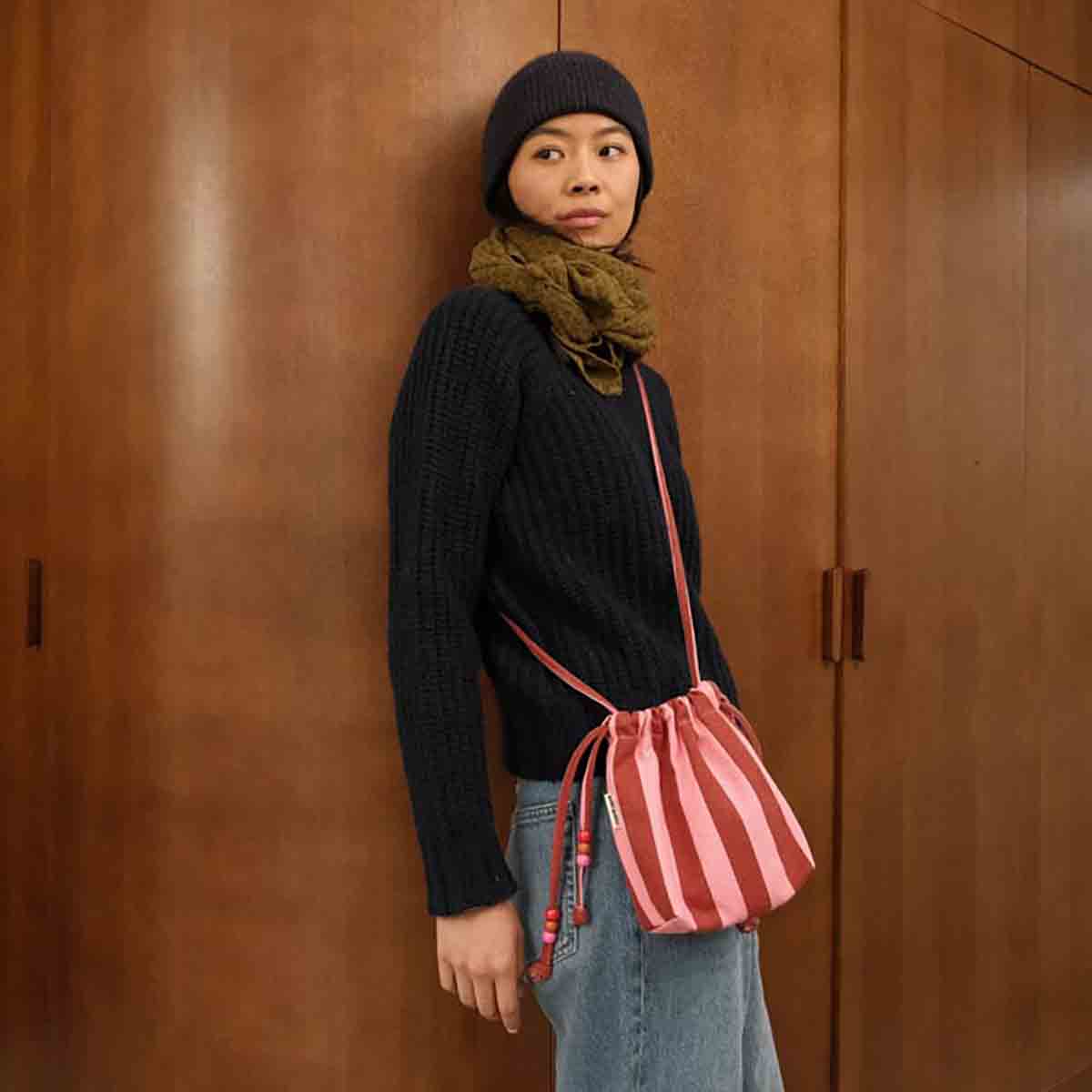 BILLIE BAG STRIPES BRICK / PINK