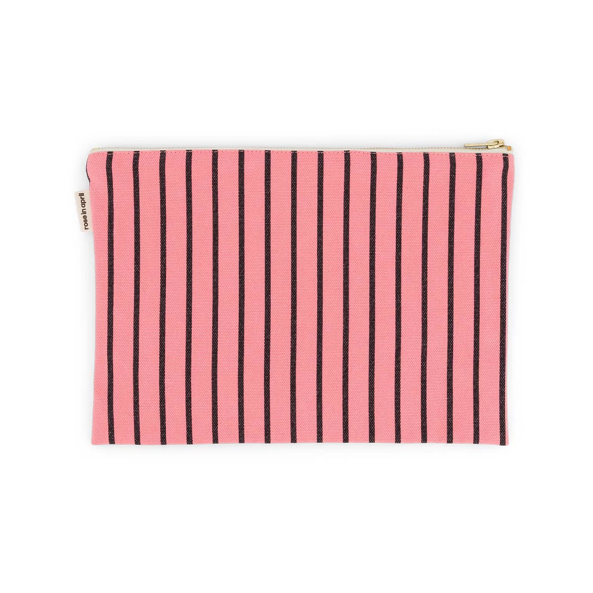 LILI FLAT POUCH STRIPES TENNIS BLACK / FUNKY PINK