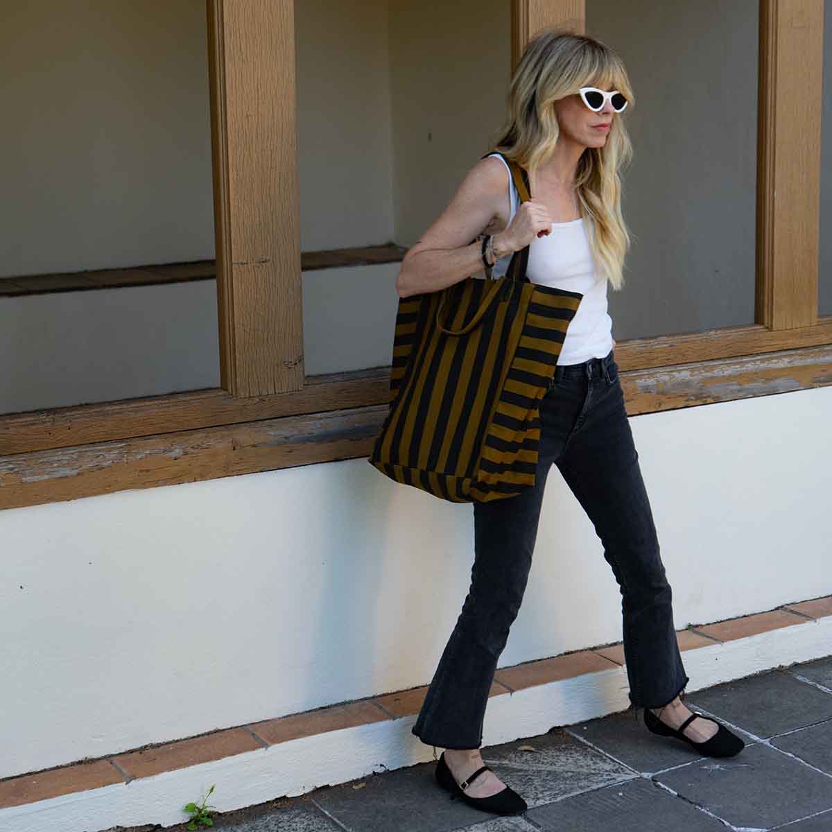 ELISABETH TOTE BAG STRIPES CUMIN