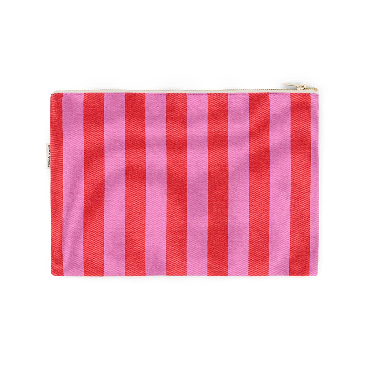 LILI FLAT POUCH STRIPES ORCHID / TOMATO: ORCHID / TOMATO