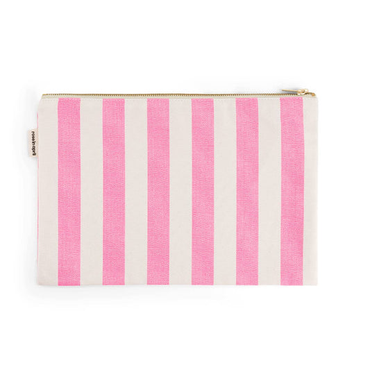 Rose In April Paris Fluro Pink/White Canvas Lili Clutch