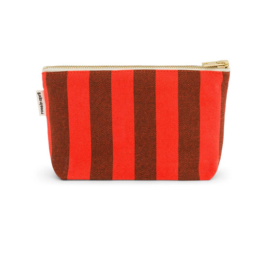 POUCH SOFIA STRIPES BROWN / TOMATO