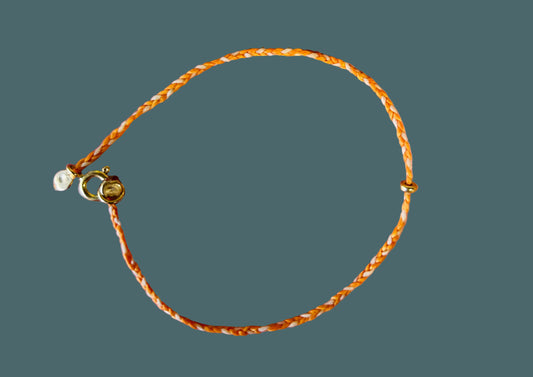Athena & Co Orange Fine Braid Bracelet