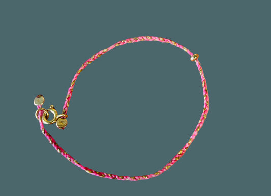 Athena & Co Pink Fine Braid Bracelet