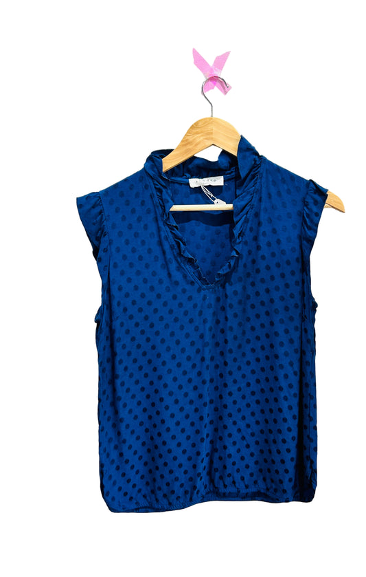 Sandro Paris Viscose Navy Flutter Sleeve Top Size 2