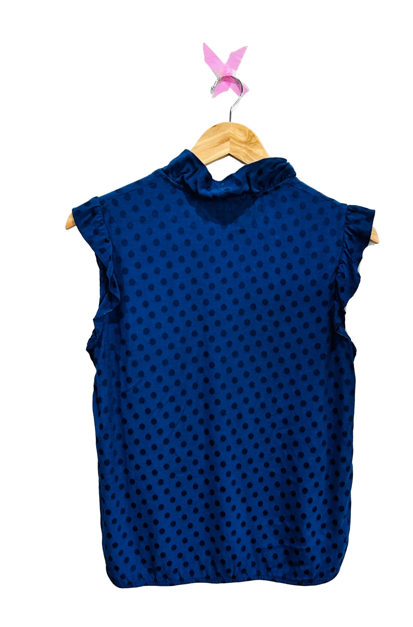 Sandro Paris Viscose Navy Flutter Sleeve Top Size 2
