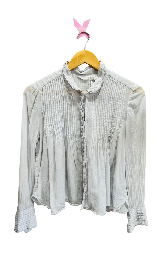 Isabel Marant Etoile Grey Cotton voile Long Sleeve Top Size 38