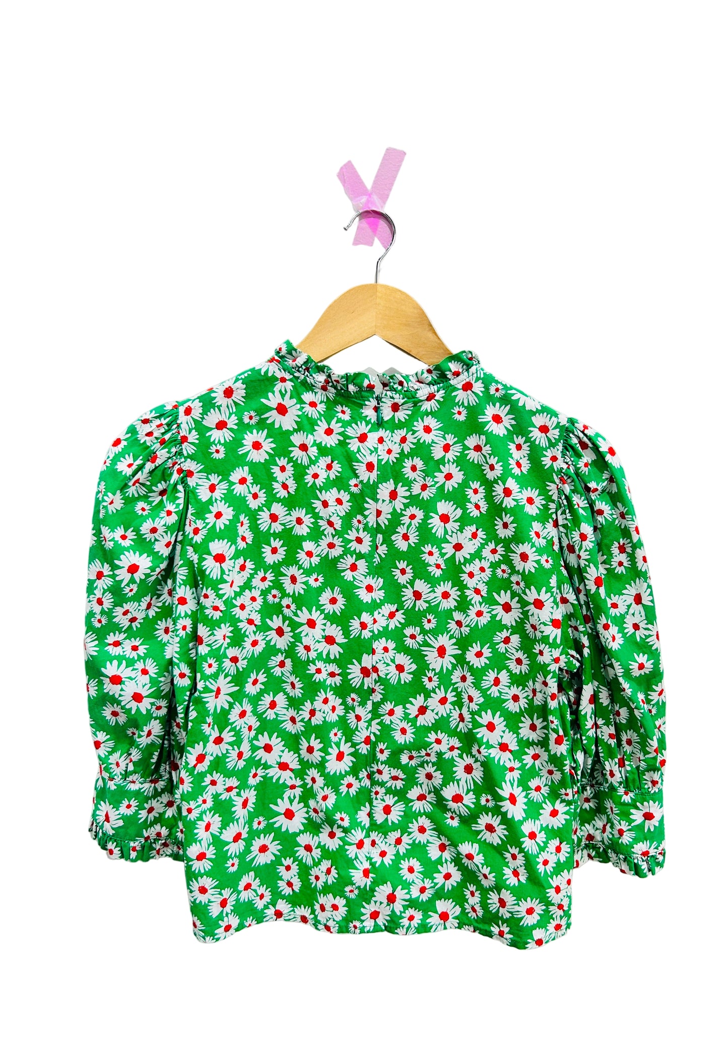 Rixo Green Cotton Floral Print Top Size XS
