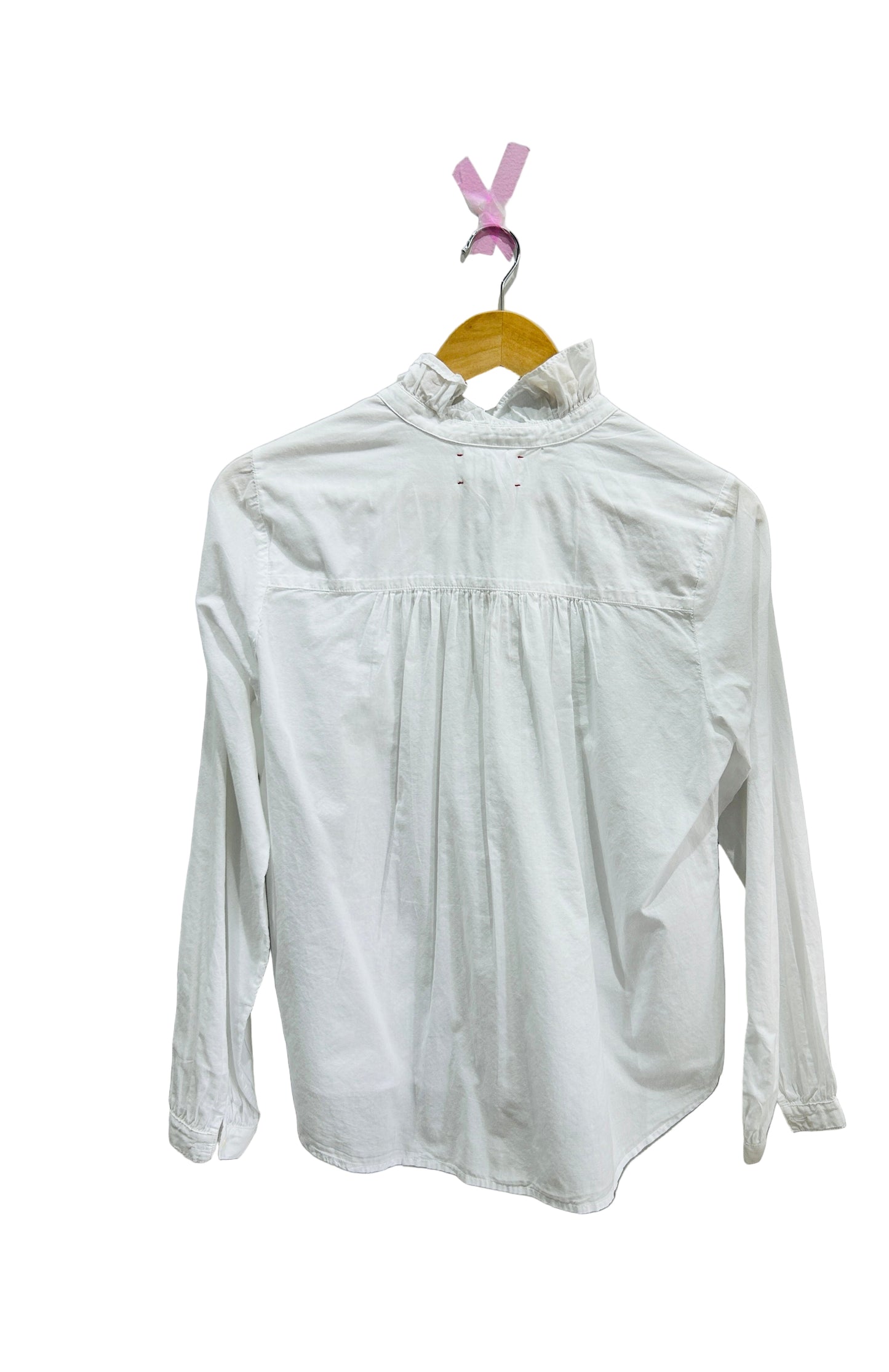 Xirena White Cotton Voile Ruffle Shirt Size XS