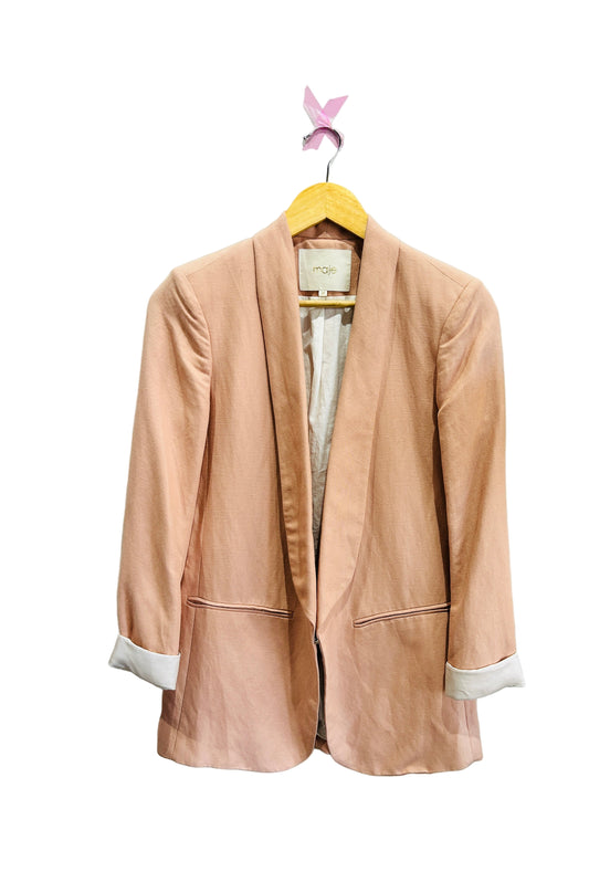 Maje Salmon Linen/Viscose Jacket Size 38