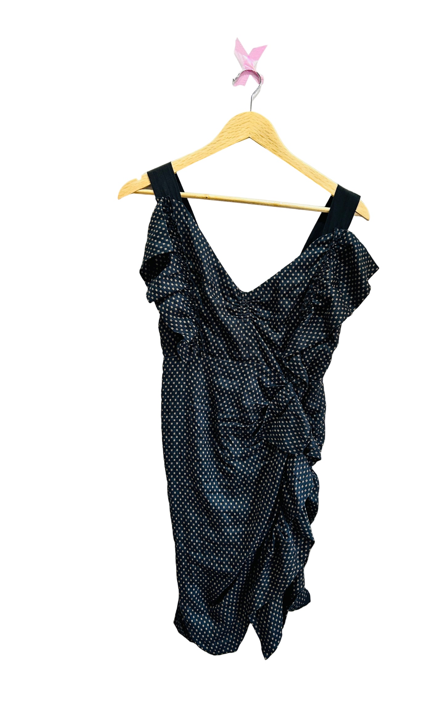 Isabel Marant Etoile Ruffle Front Navy Print Dress Size 36