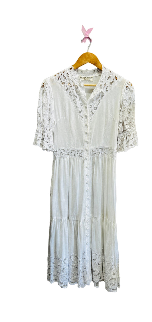 All That Remains White Linen Dress Size 8