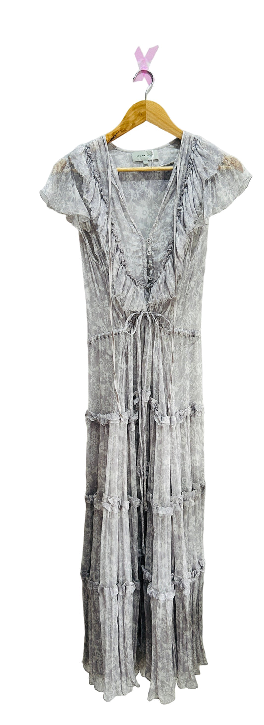 Lee Mathews Silk Lilac Dress Size 1